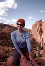 Amy at the summit. (Category:  Rock Climbing)