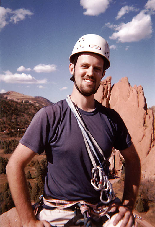 Charles at the summit. (Category:  Rock Climbing)