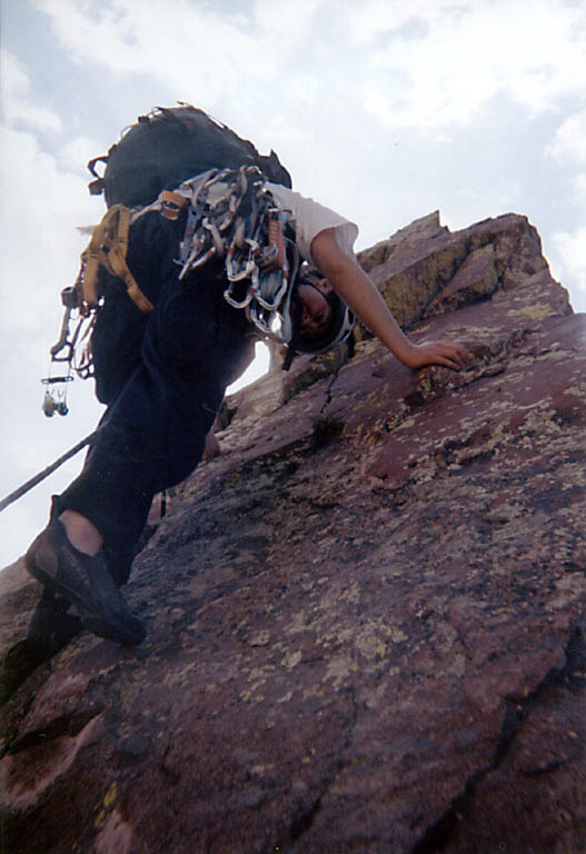 Lauren down-following the second pitch. (Category:  Rock Climbing)