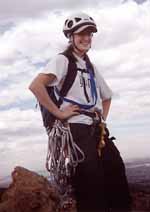 Lauren at the summit. (Category:  Rock Climbing)