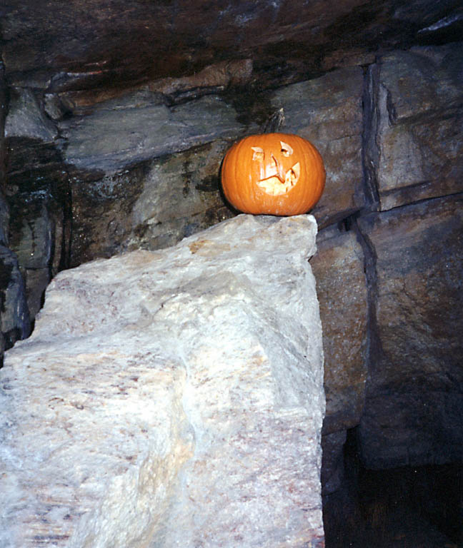 Halloween pumpkin at the Gunks. (Category:  Rock Climbing)