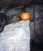 Halloween pumpkin at the Gunks. (Category:  Rock Climbing)