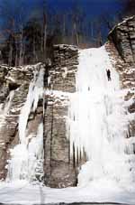 Same shot, with a wide angle lens to get a sense of scale. (Category:  Ice Climbing)