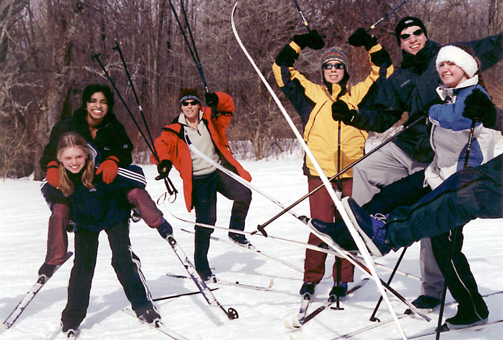 My Spring '04 COE cross-country ski students. (Category:  Skiing)