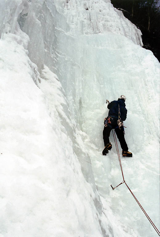 Alex leading Salmon Steak (Category:  Ice Climbing)