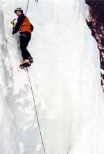 Alana seconding Salmon Steak. (Category:  Ice Climbing)