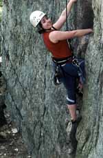 After Gabby and I climbed Double Crack we left a toprope on it for Sarah and Thea. (Category:  Rock Climbing)