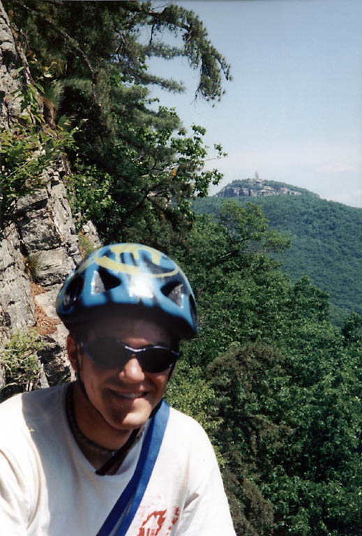 Kyle at the Gunks with Skytop in the background. (Category:  Rock Climbing)