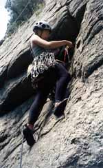 Alana on lead. (Category:  Rock Climbing)