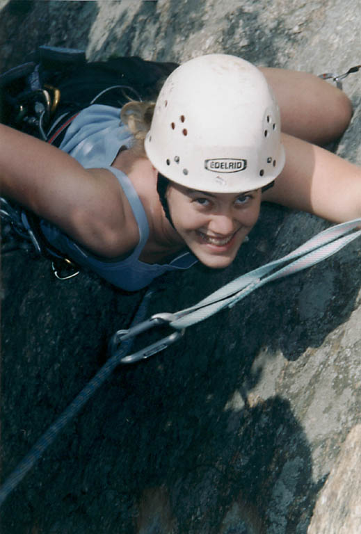 Katie climbing. (Category:  Rock Climbing)