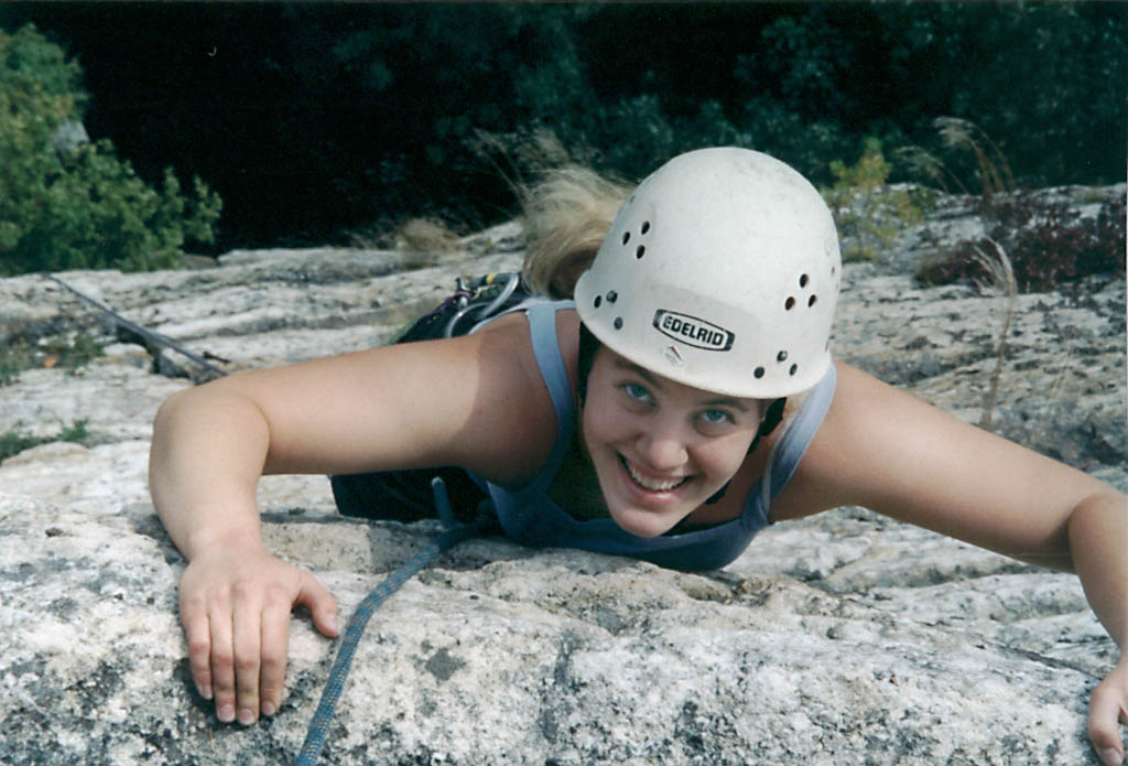 Katie climbing. (Category:  Rock Climbing)