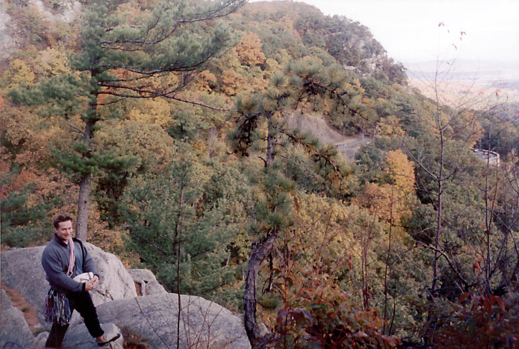 Jason at the top of the Near Trapps. (Category:  Rock Climbing)