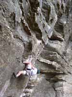 Vijay on Ro Shampo. (Category:  Rock Climbing)