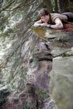 Alana at the top of Torrent Falls. (Category:  Rock Climbing)