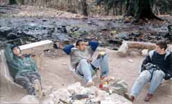 Joe, Jerry and Shern relaxing at Torrent Falls. (Category:  Rock Climbing)