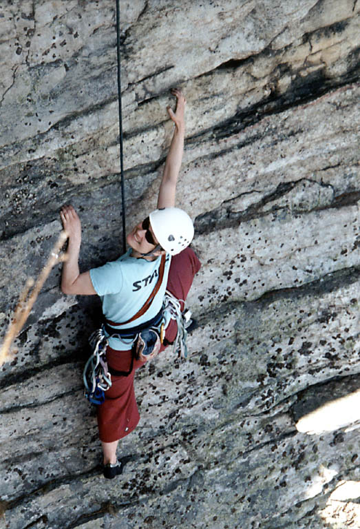 Jen climbing (Category:  Rock Climbing)