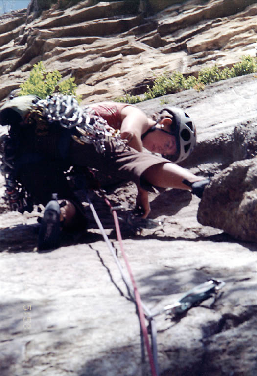 Alana leading. (Category:  Rock Climbing)