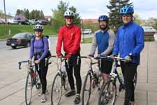 Alana, me, Rich and Mike getting ready to ride. (Category:  Biking)