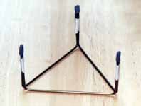 Fig. 6: The assembled pot stand.  Note that the legs must be down when in use or the JB Weld will burn. (Category:  Resources)