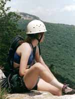 Emilie with Skytop in the background. (Category:  Rock Climbing)