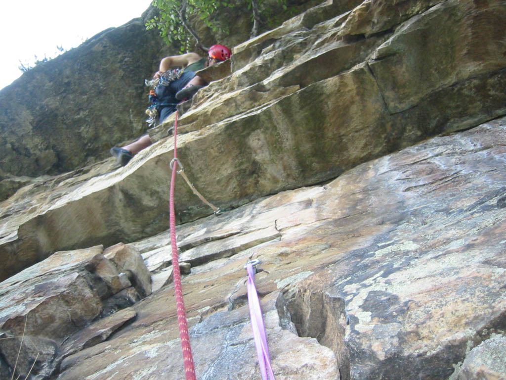 Reaching the roof on Bloody Mary. (Category:  Rock Climbing)