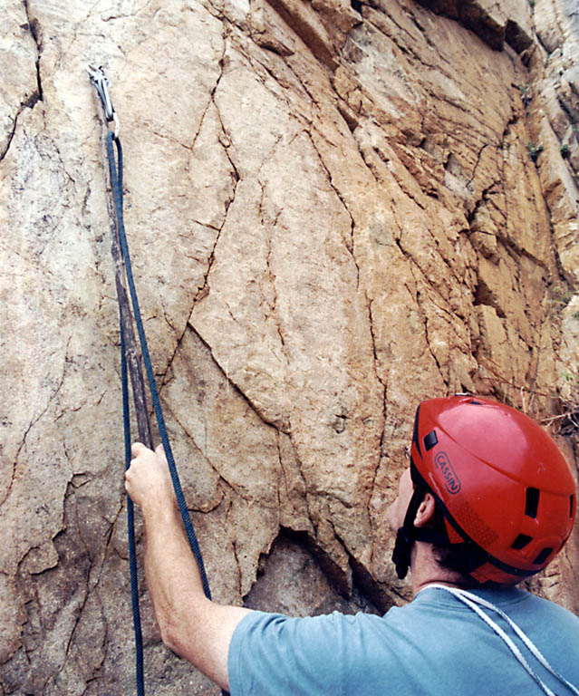 Stick clipping the first bolt. (Category:  Travel)