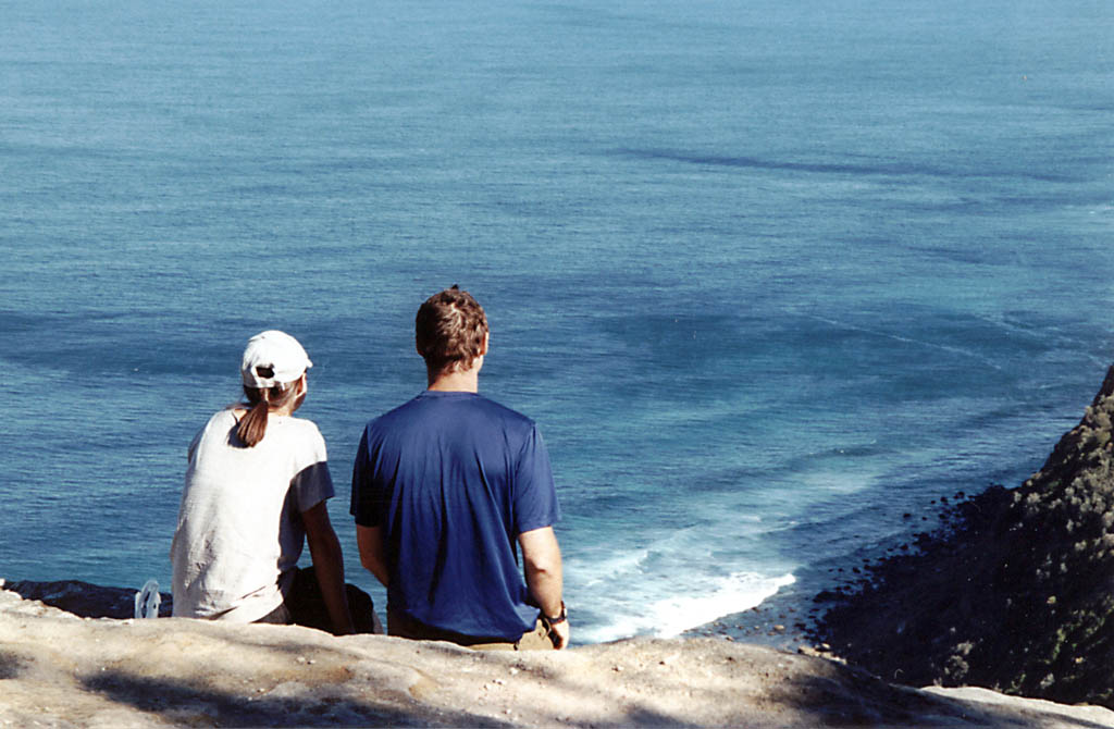 Lauren and me taking a break from hiking to enjoy the ocean view. (Category:  Travel)