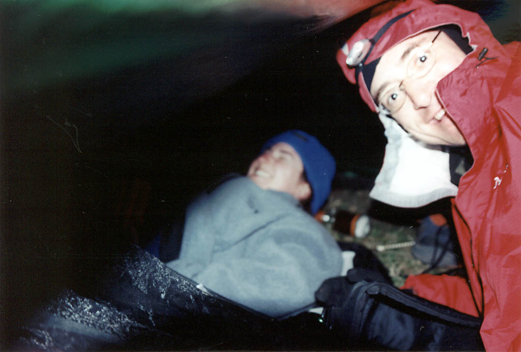 Inside the bug bivy at night. (Category:  Travel)