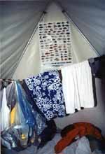 My little home with clothesline and Exotic Fish of the Great Barrier Reef poster. (Category:  Travel)