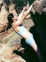 Lauren bouldering at Rocky Bay. (Category:  Travel)
