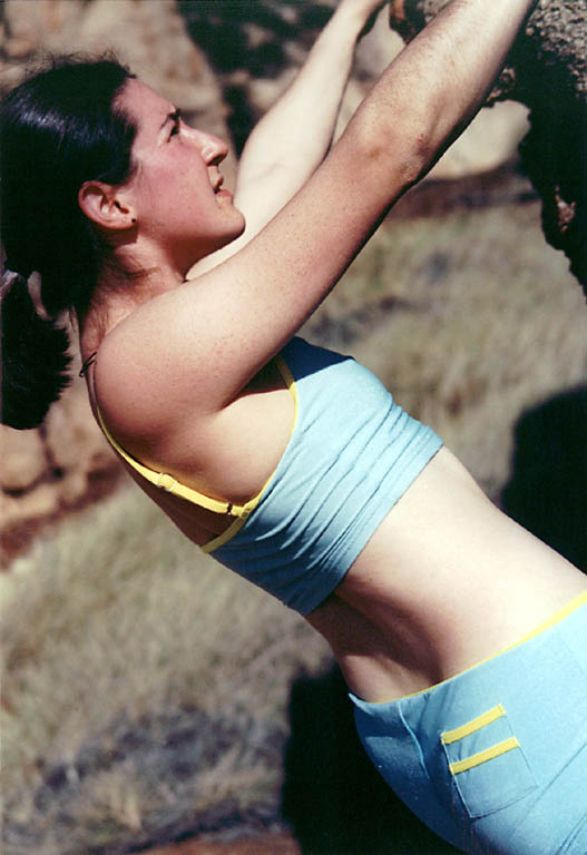 Lauren bouldering at Rocky Bay. (Category:  Travel)