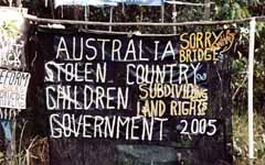 Aboriginal protest signs along the Brue Highway. (Category:  Travel)