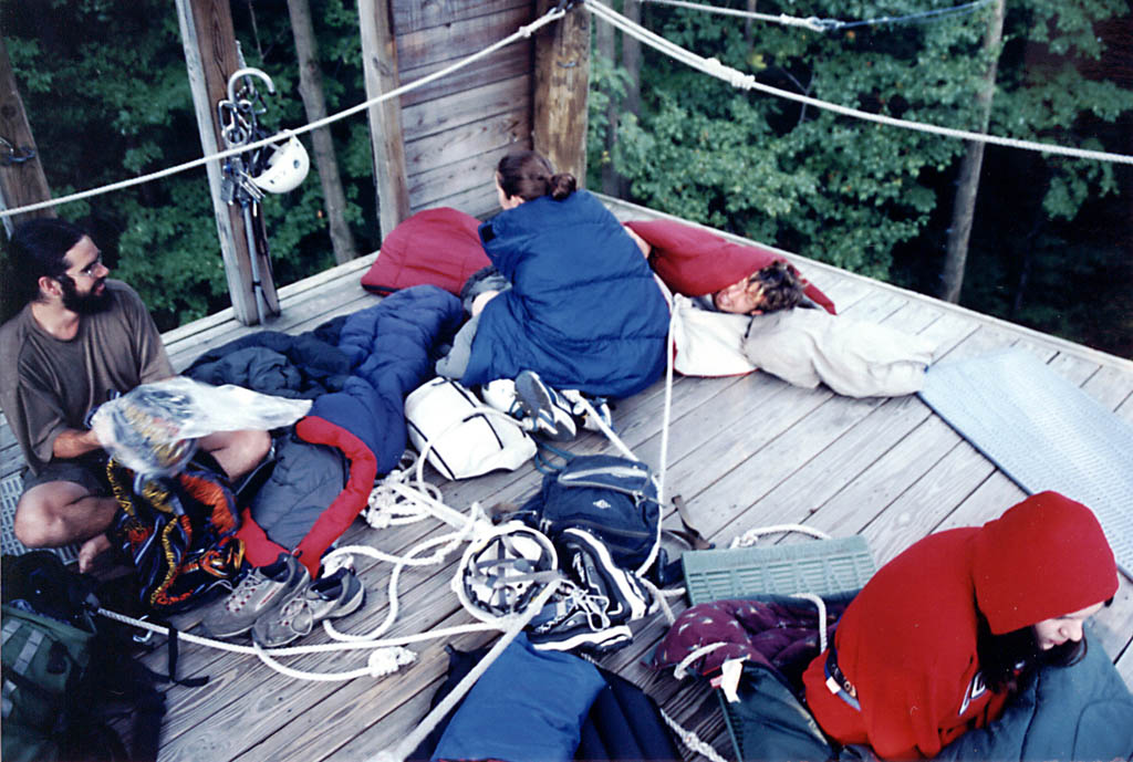 Rich, Jessica, Brian and Stacey the next morning. (Category:  Ropes Course Climbing)