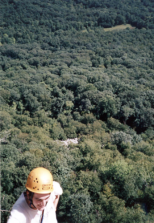 Roman at the top of Beginner's Delight. (Category:  Rock Climbing)