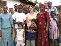 Family photo.  Habiba, someone, Subira, Big Fatuma, Sophia, Shabani, Juma, Nassor, Rachel, Mzee, Dube, Mama Shaba, me, Hussein, Little Fatuma (Category:  Travel)