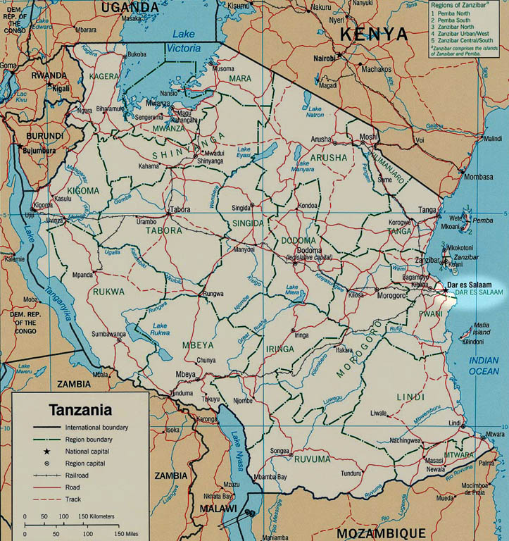 Tanzania Map (Category:  Travel)