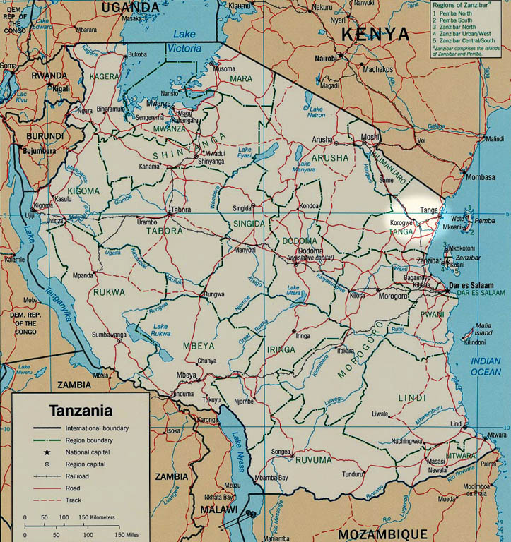 Tanzania Map (Category:  Travel)