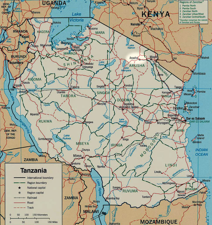 Tanzania Map (Category:  Travel)