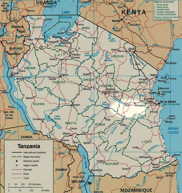 Tanzania Map (Category:  Travel)