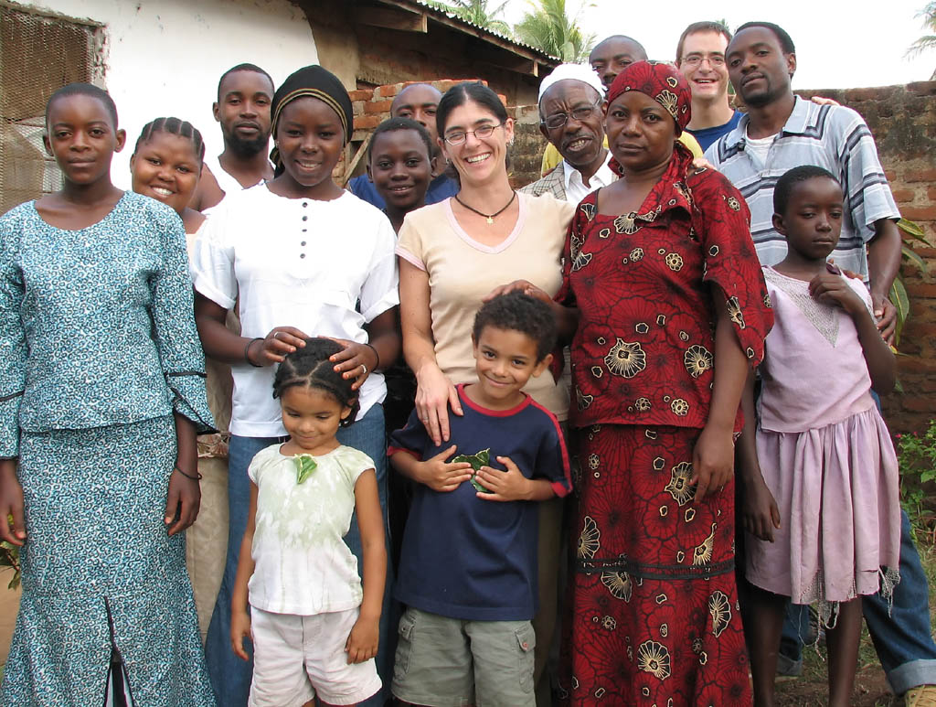 Family photo.  Habiba, someone, Subira, Big Fatuma, Sophia, Shabani, Juma, Nassor, Rachel, Mzee, Dube, Mama Shaba, me, Hussein, Little Fatuma (Category:  Travel)