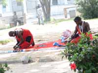 Masai beadwork vendors. (Category:  Travel)