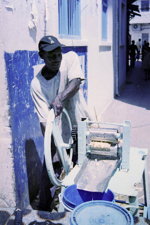 Pressing sugar cane. (Category:  Travel)