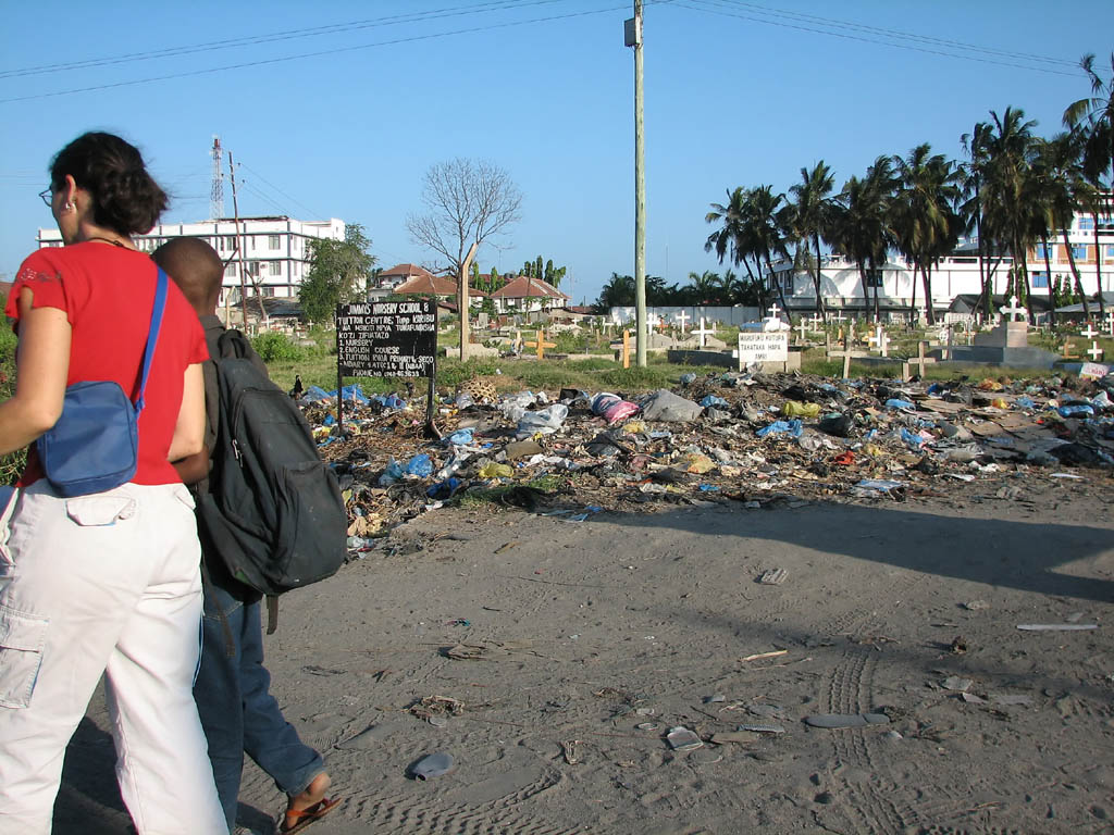 Trash in the street. (Category:  Travel)