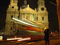 St. Paul's Cathedral.  I spent a good deal of this day trying to photograph moving cars and busses. (Category:  Travel)