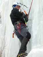 Rayko cleaning. (Category:  Ice Climbing)