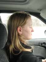 Becky driving my car with her eyes closed? (Category:  Ice Climbing)