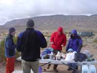 Making breakfast at the campsite. (Category:  Rock Climbing)