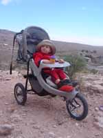 Sylvan in his all terrain stroller. (Category:  Rock Climbing)