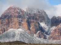 Snow on Rainbow Wall. (Category:  Rock Climbing)