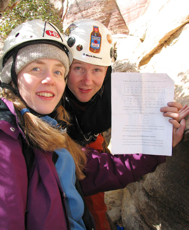 Carla and Ryan at the tree belay on Cat in the Hat. (Category:  Rock Climbing)